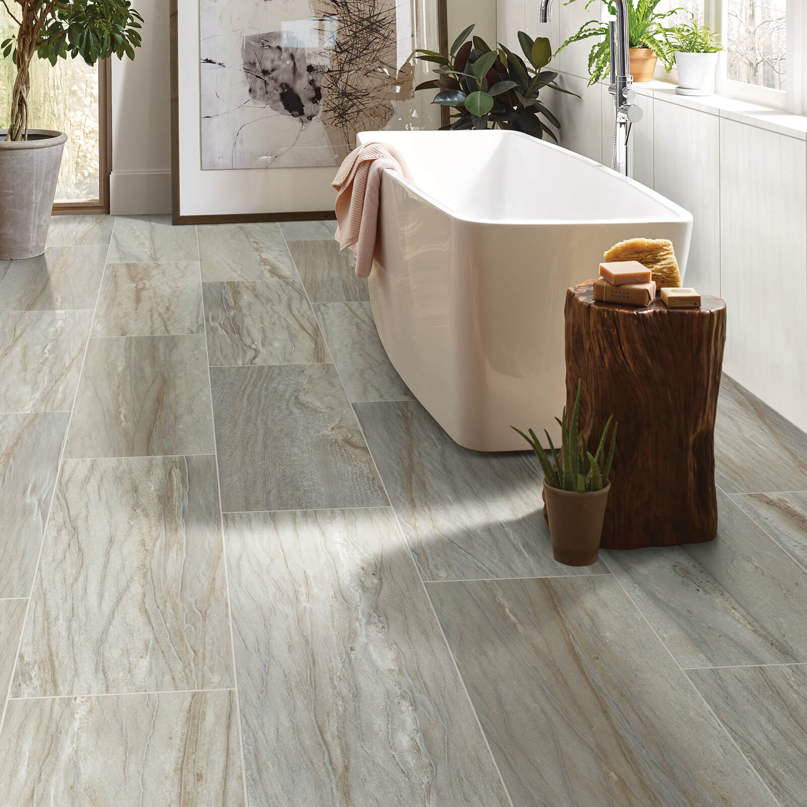 Bathroom sanctuary with tile floor| Flooring 101