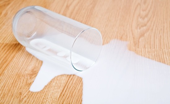 Spilled milk on waterproof flooring | Flooring 101
