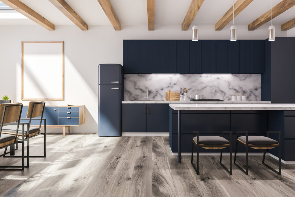 Laminate Flooring in a large luxury kitchen by Flooring 101 in California